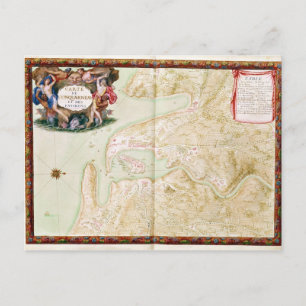 Map of Concarneau Postcard