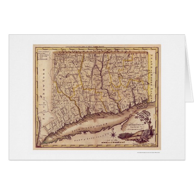 Map of Connecticut by Carey 1795 (Front Horizontal)