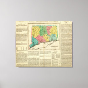 Map Of Connecticut Canvas Print