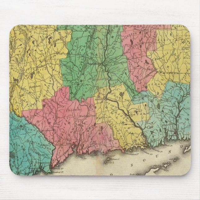 Map Of Connecticut Mouse Mat (Front)