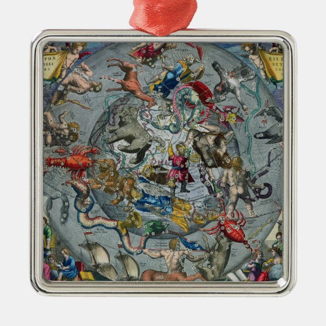 Map of Constellations of the Northern Metal Tree Decoration (Front)