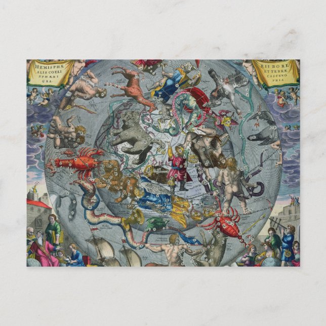 Map of Constellations of the Northern Postcard (Front)