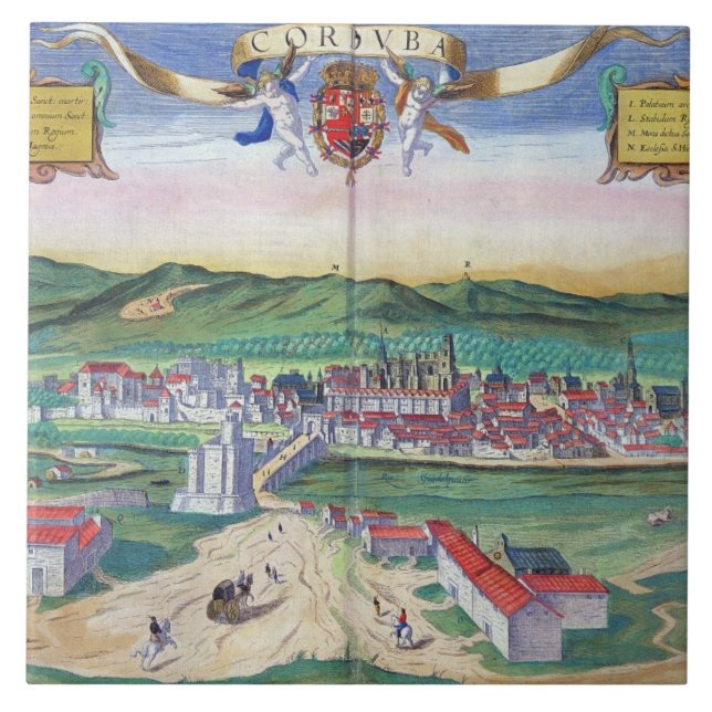 Map of Cordoba, from 'Civitates Orbis Terrarum' by Tile (Front)