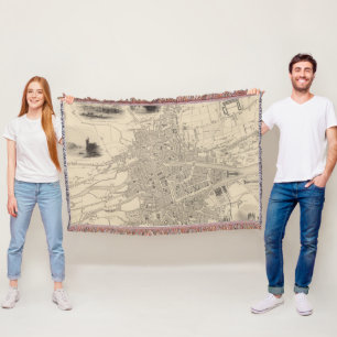 Map of Cork, Ireland Throw Blanket