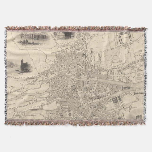 Map of Cork, Ireland Throw Blanket (Front)