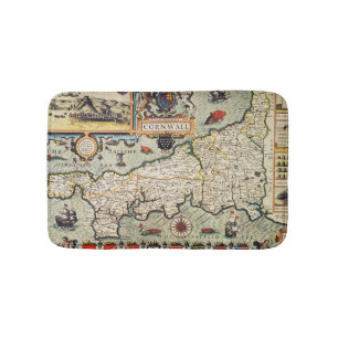 Map of Cornwall Bath Mat