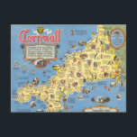 Map of Cornwall, England Postcard<br><div class="desc">"Cornwall,  Stronghold of the Early Britons... " map of Cornwall from 1955 by John Pearson Sayer. 12493002.jp2</div>