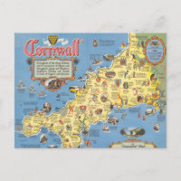 Map of Cornwall, England