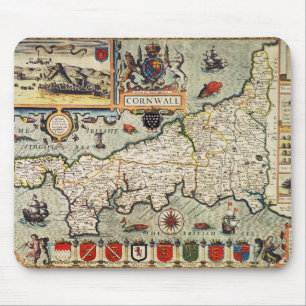 Map of Cornwall Mouse Mat