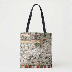 Map of Cornwall Tote Bag