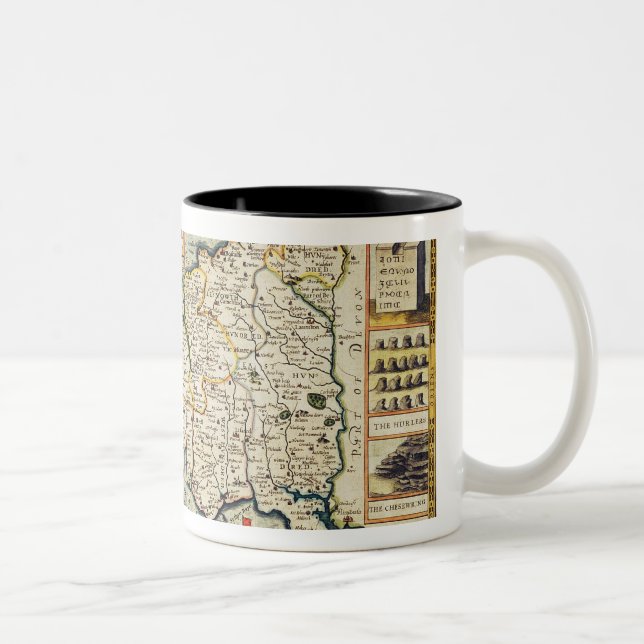 Map of Cornwall Two-Tone Coffee Mug (Right)