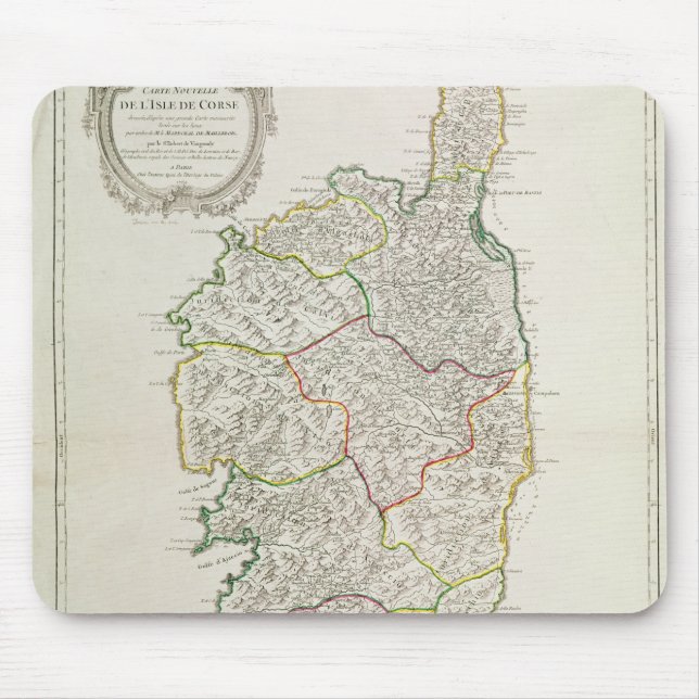 Map of Corsica Mouse Mat (Front)