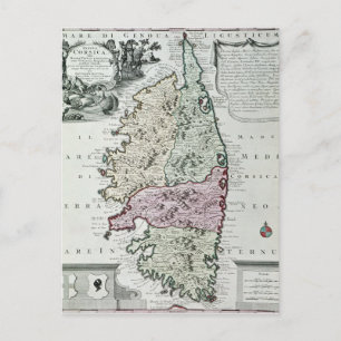 Map of Corsica Postcard