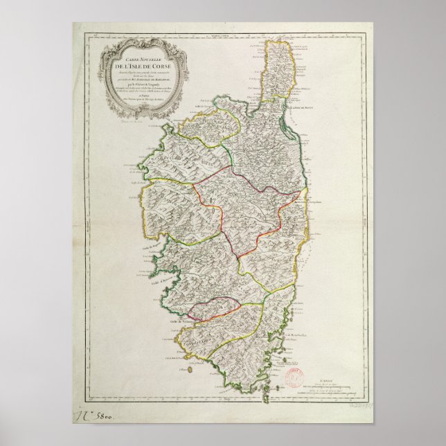 Map of Corsica Poster (Front)