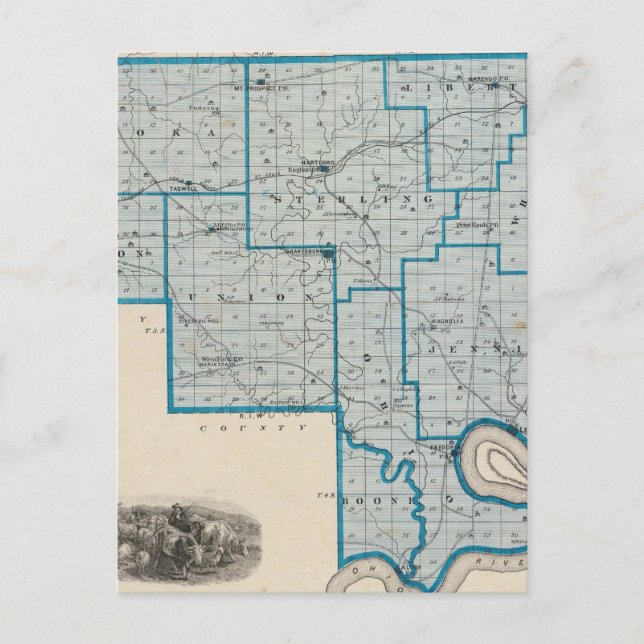Map of Crawford County Postcard (Front)