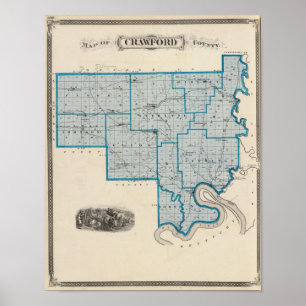 Map of Crawford County Poster