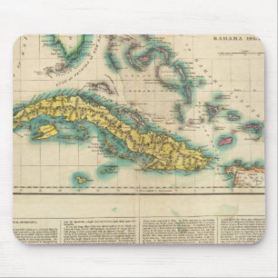 Map Of Cuba And The Bahama Islands Mouse Mat