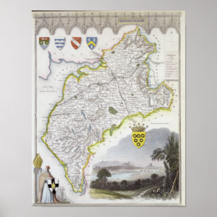 Map of Cumberland, from 'Moule's English Poster