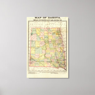 Map of Dakota Canvas Print