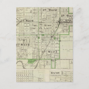 Map of Decatur City, and Sullivan and Macon Postcard