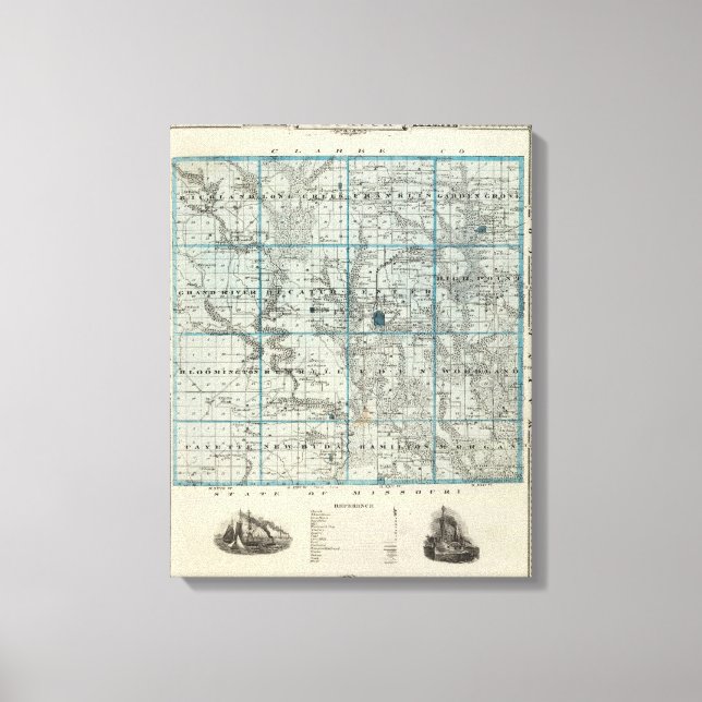 Map of Decatur County, State of Iowa Canvas Print (Front)