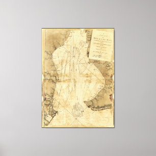 Map of Delaware Bay, Delaware (1779) Canvas Print