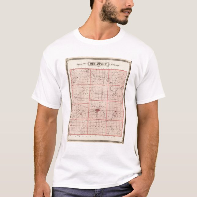 Map of Delaware County T-Shirt (Front)