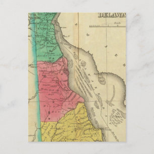 Map Of Delaware Postcard