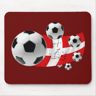Map of Denmark 2012 soccer lovers flag and balls Mouse Mat