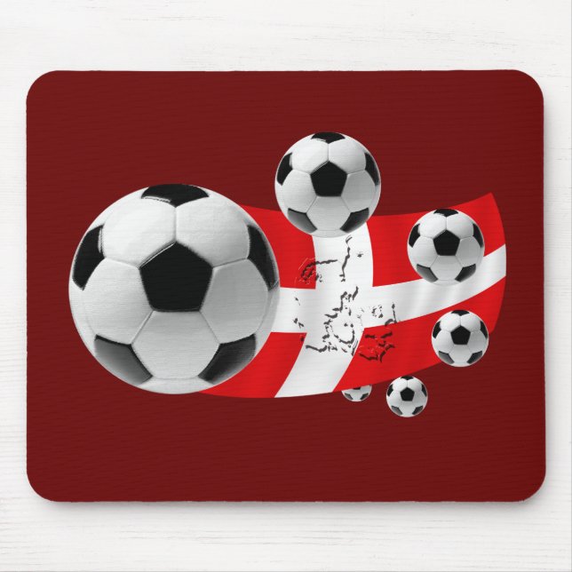 Map of Denmark 2012 soccer lovers flag and balls Mouse Mat (Front)