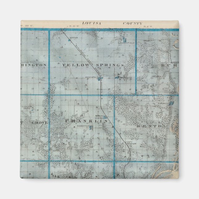 Map of Des Moines County, State of Iowa Magnet (Front)