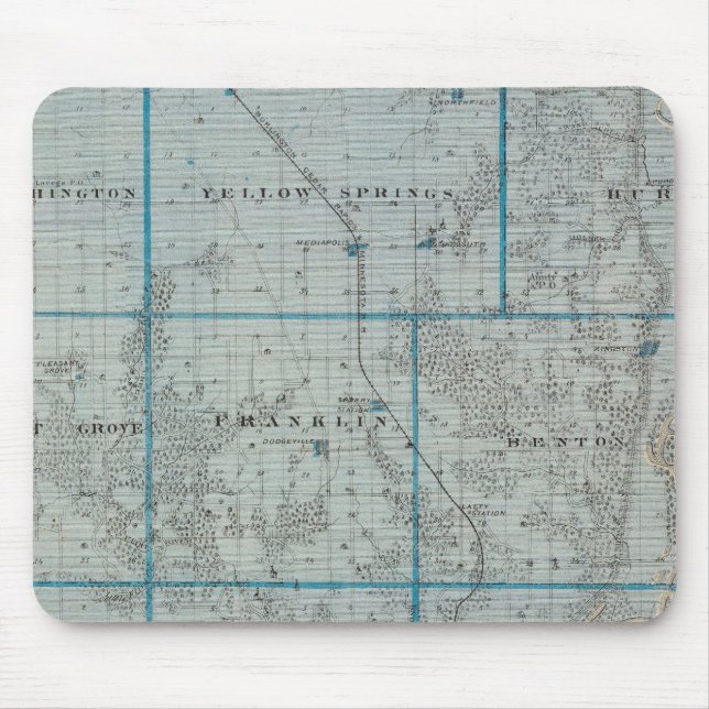 Map of Des Moines County, State of Iowa Mouse Mat (Front)