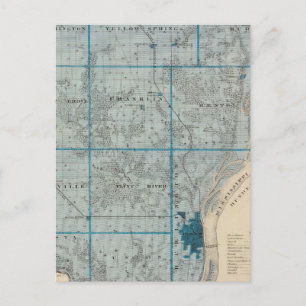 Map of Des Moines County, State of Iowa Postcard