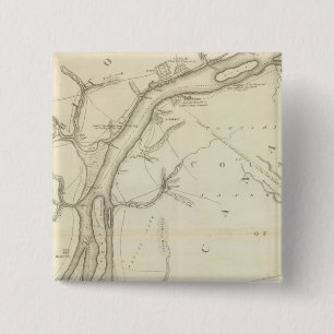Map of Detroit River 15 Cm Square Badge