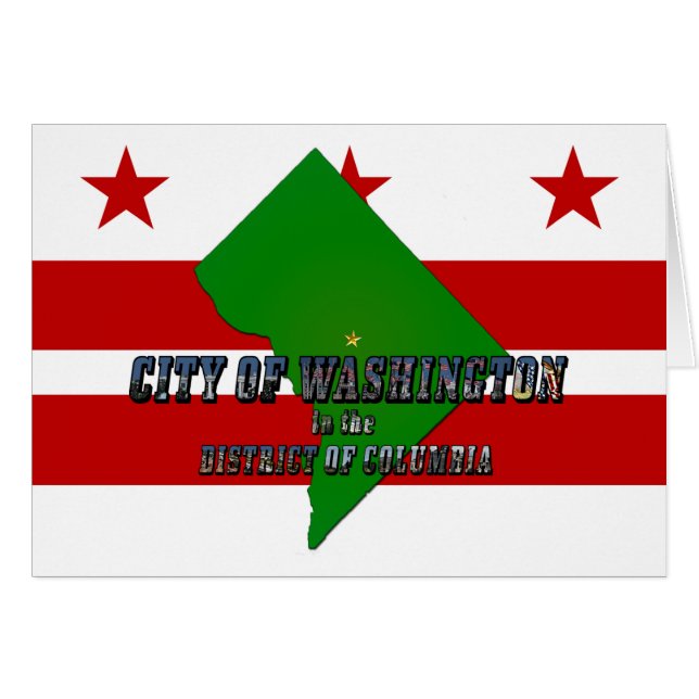 Map of District of Columbia, Flag and Photo Text (Front Horizontal)