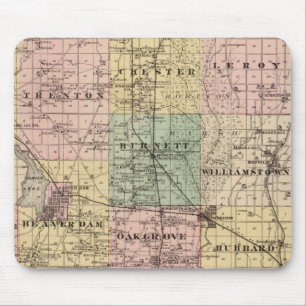 Map of Dodge County, State of Wisconsin Mouse Mat