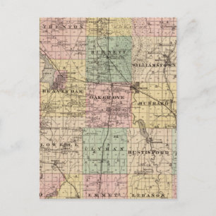 Map of Dodge County, State of Wisconsin Postcard