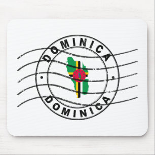 Map of Dominica, Postal Passport Stamp Mouse Mat
