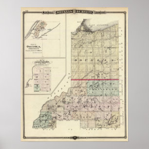 Map of Douglas and Burnett counties Poster
