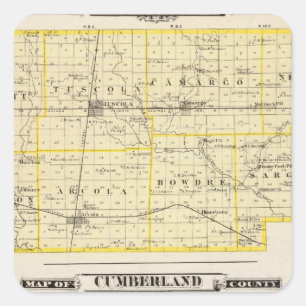 Map of Douglas County Map of Cumberland County Square Sticker