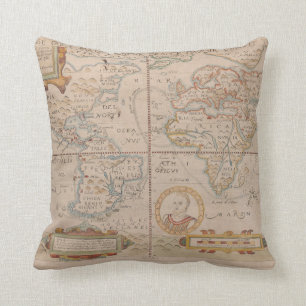 Map of Drake's Circumnavigation of the Globe Cushion