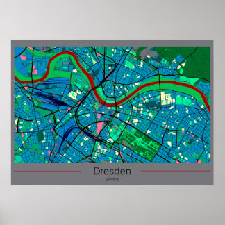 map of Dresden aka Elb Florence Poster