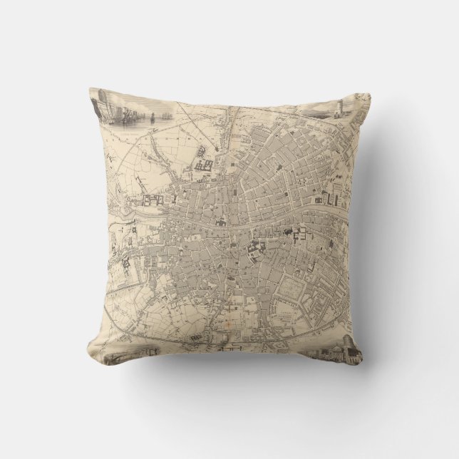 Map of Dublin, Ireland Cushion (Front)