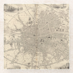 Map of Dublin, Ireland Glass Coaster