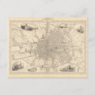 Map of Dublin, Ireland Postcard