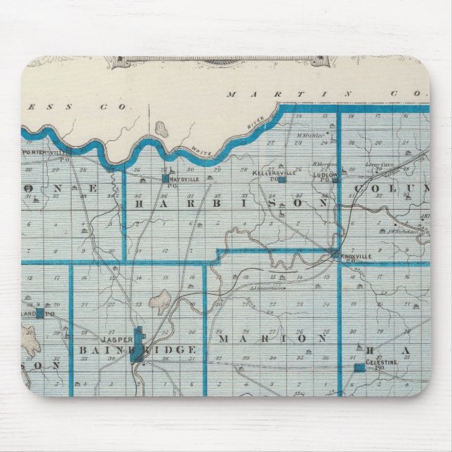 Map of Dubois County Mouse Mat (Front)