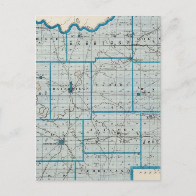 Map of Dubois County Postcard (Front)