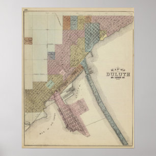Map of Duluth, St. Louis County, Minnesota Poster