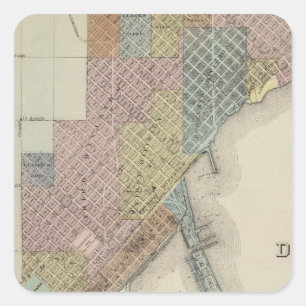 Map of Duluth, St. Louis County, Minnesota Square Sticker