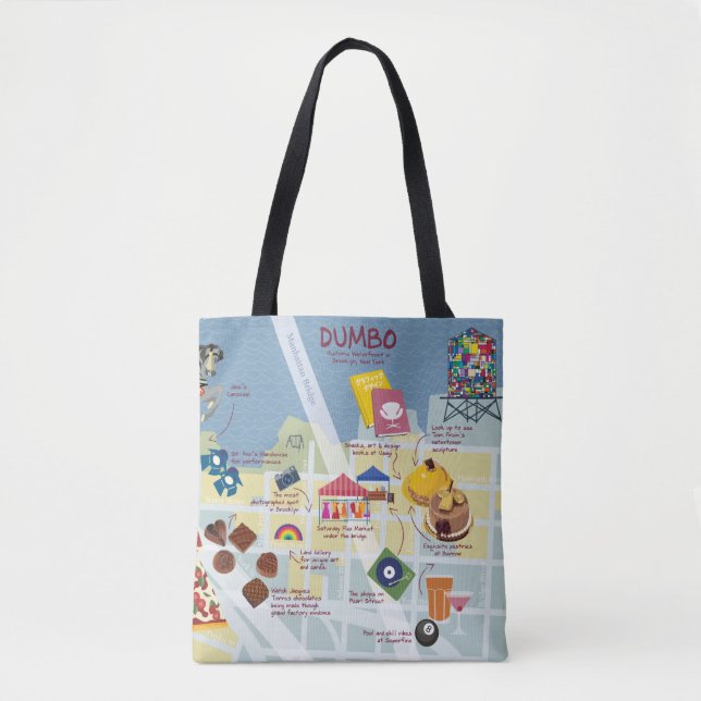 Map of Dumbo Brooklyn New York Tote Bag (Front)